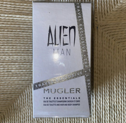 Alien Man by Mugler 3.4 oz EDT Refillable + Body Shampoo Travel set